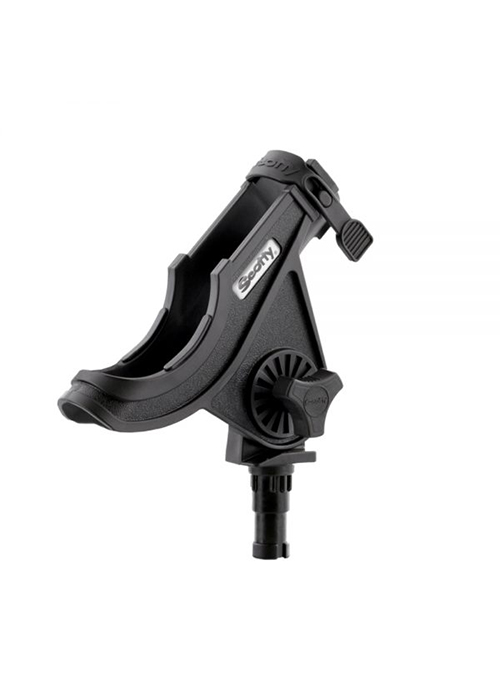 Scotty #282-BK Baitcaster Rod Holder with Gear and Rail (Black)