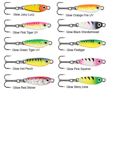 VMC Tungsten Larv Eye Jig, Green Orange Glow / 1/16oz.